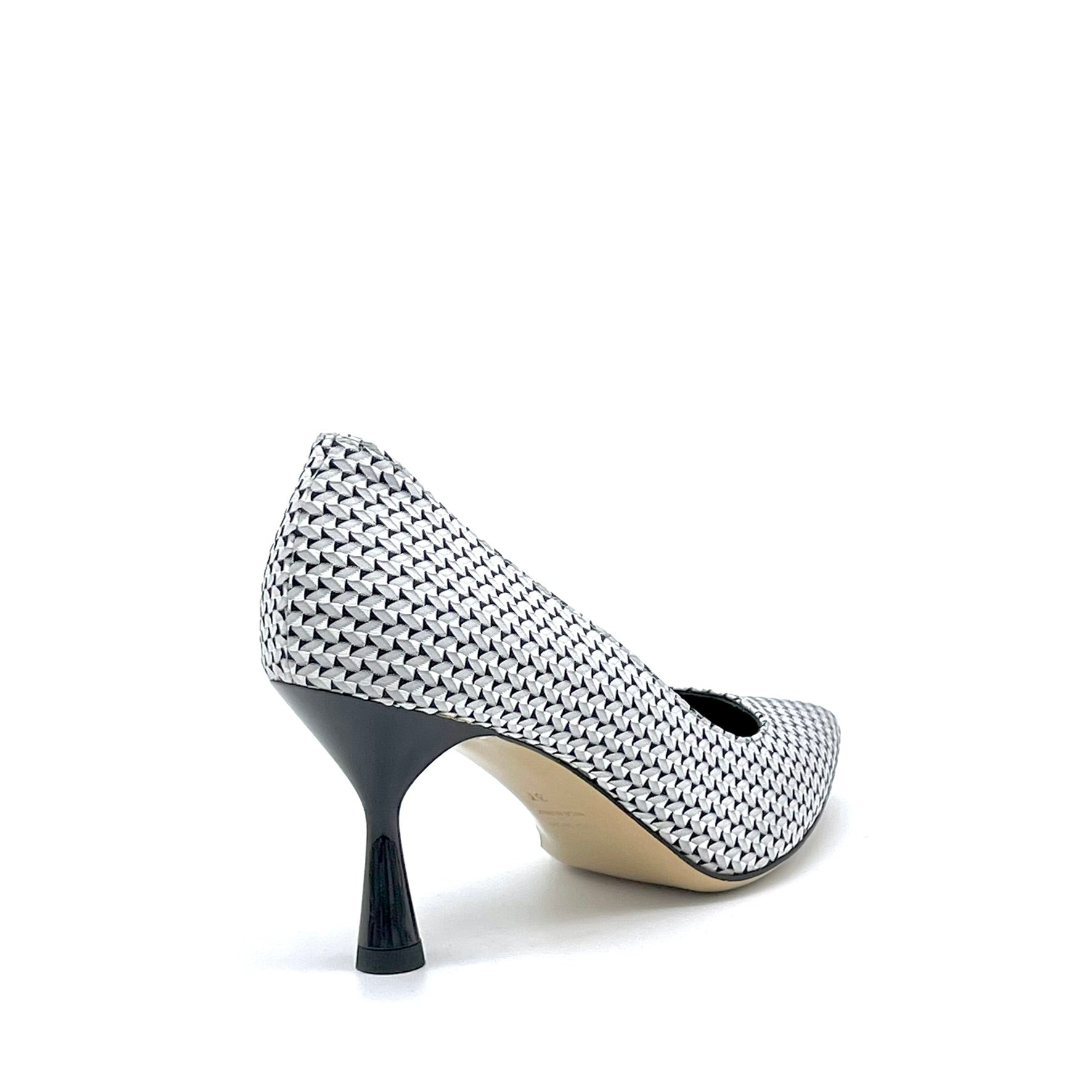 Black and white patterned fabric pump – Cod.16152