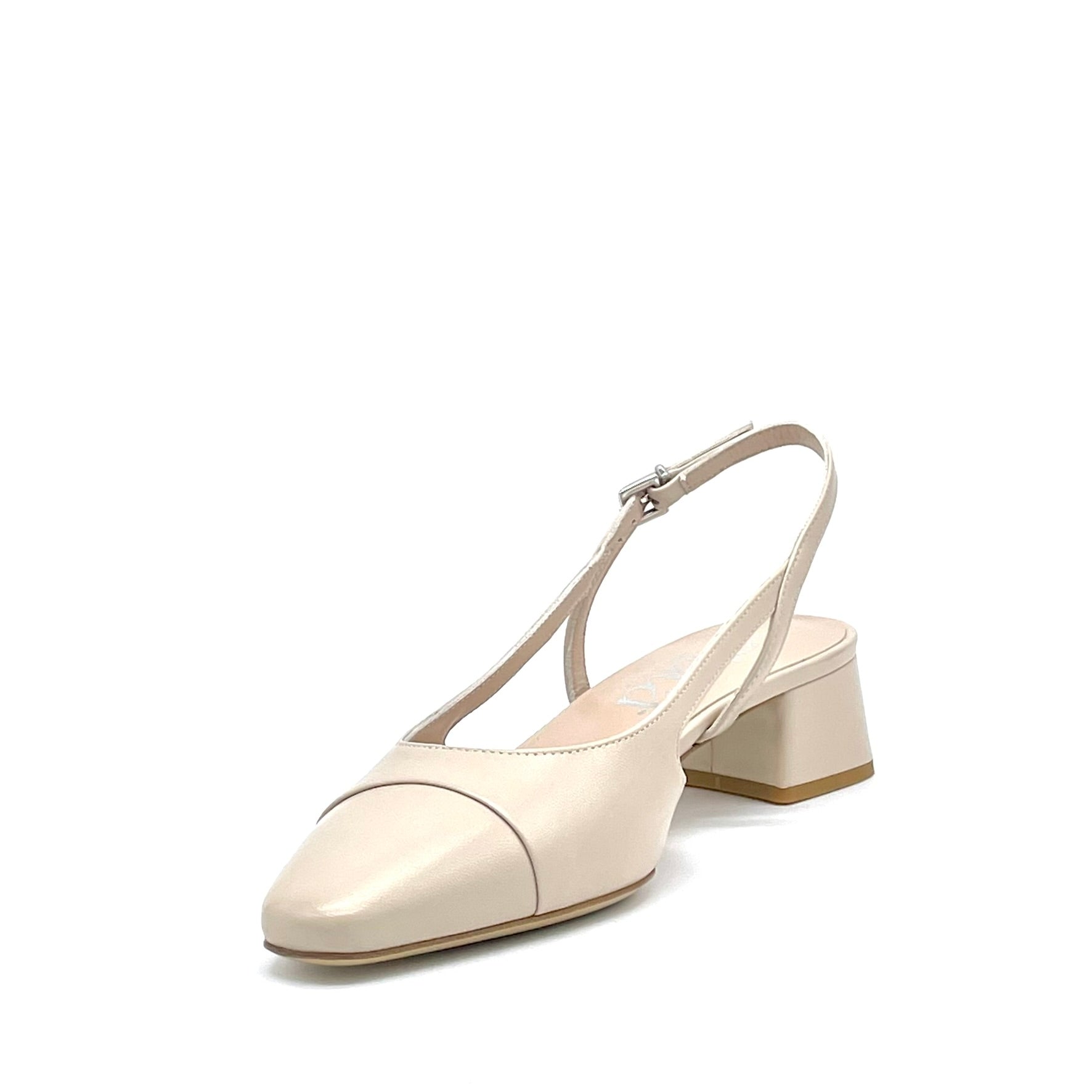 Slingback in pelle color sabbia – Cod. 16164