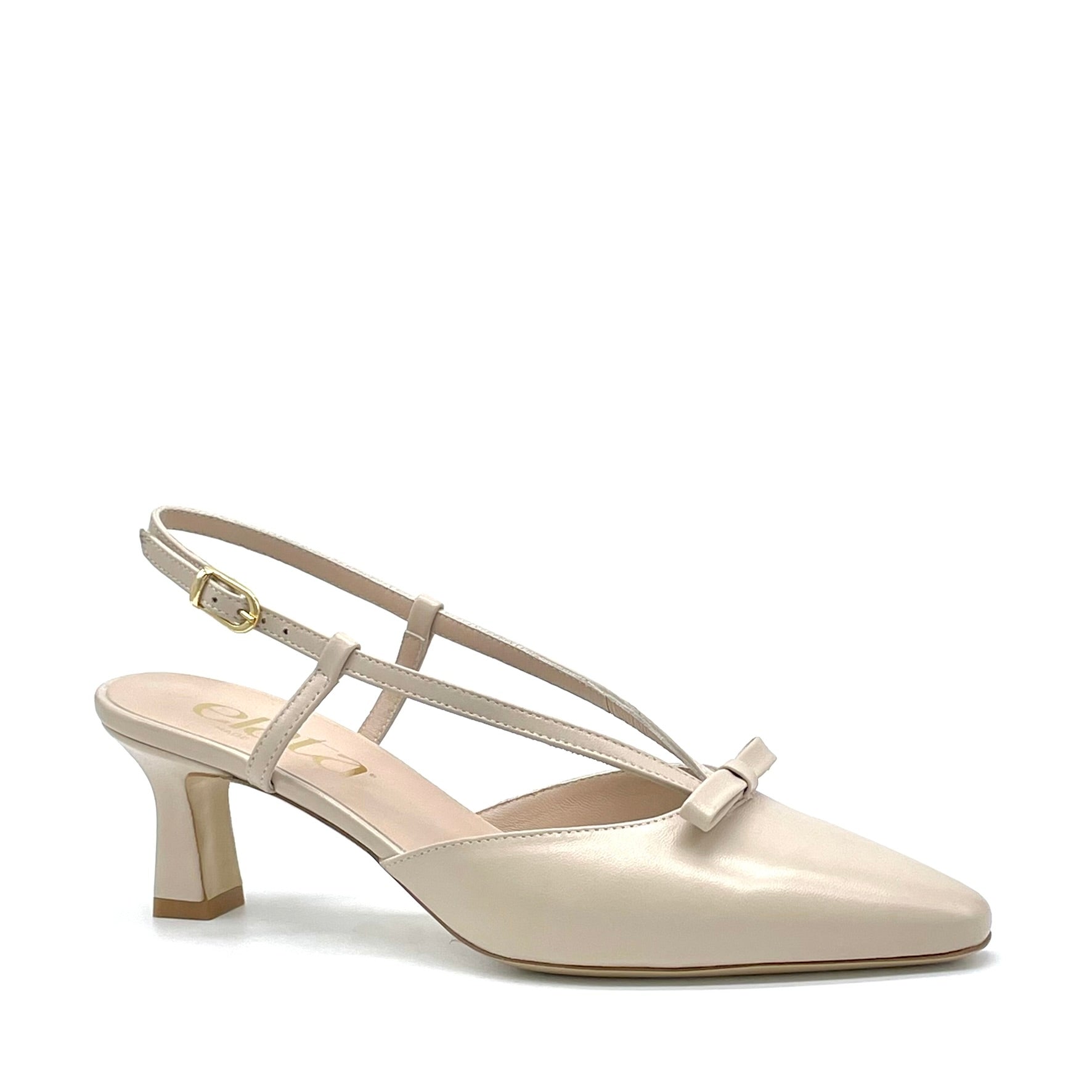 Slingback in pelle color sabbia  - Cod. 16170