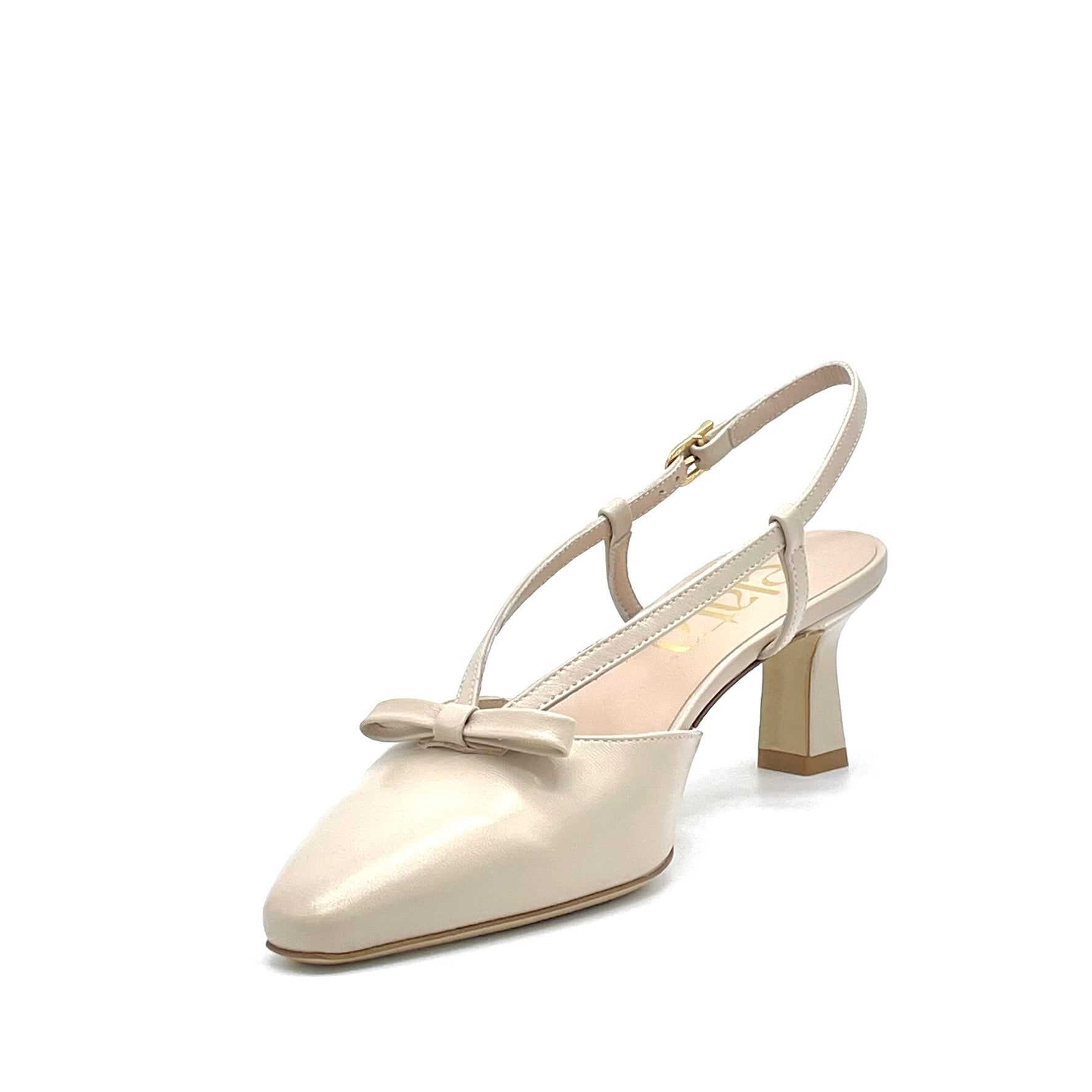 Slingback in pelle color sabbia  - Cod. 16170