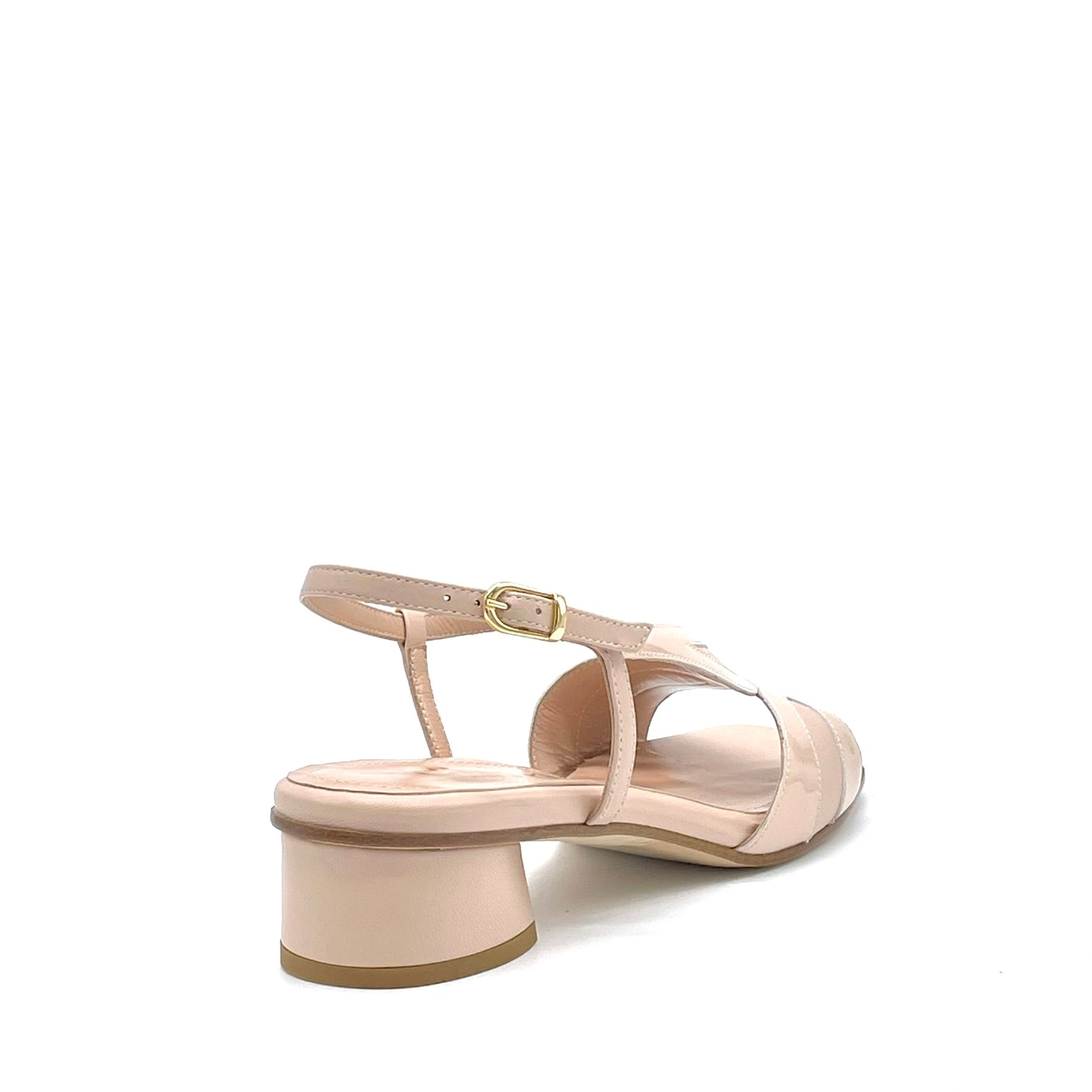 Sandalo in pelle e vernice nude – Cod. 16132