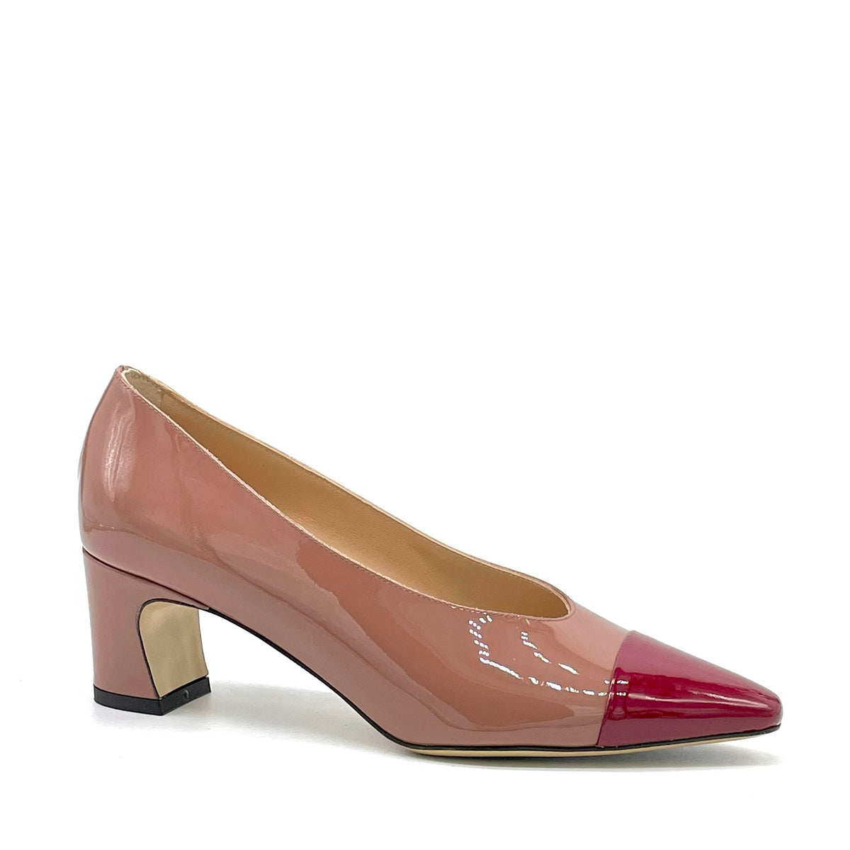 Décolleté in vernice color cotto e ciliegia – Cod. 56516-2