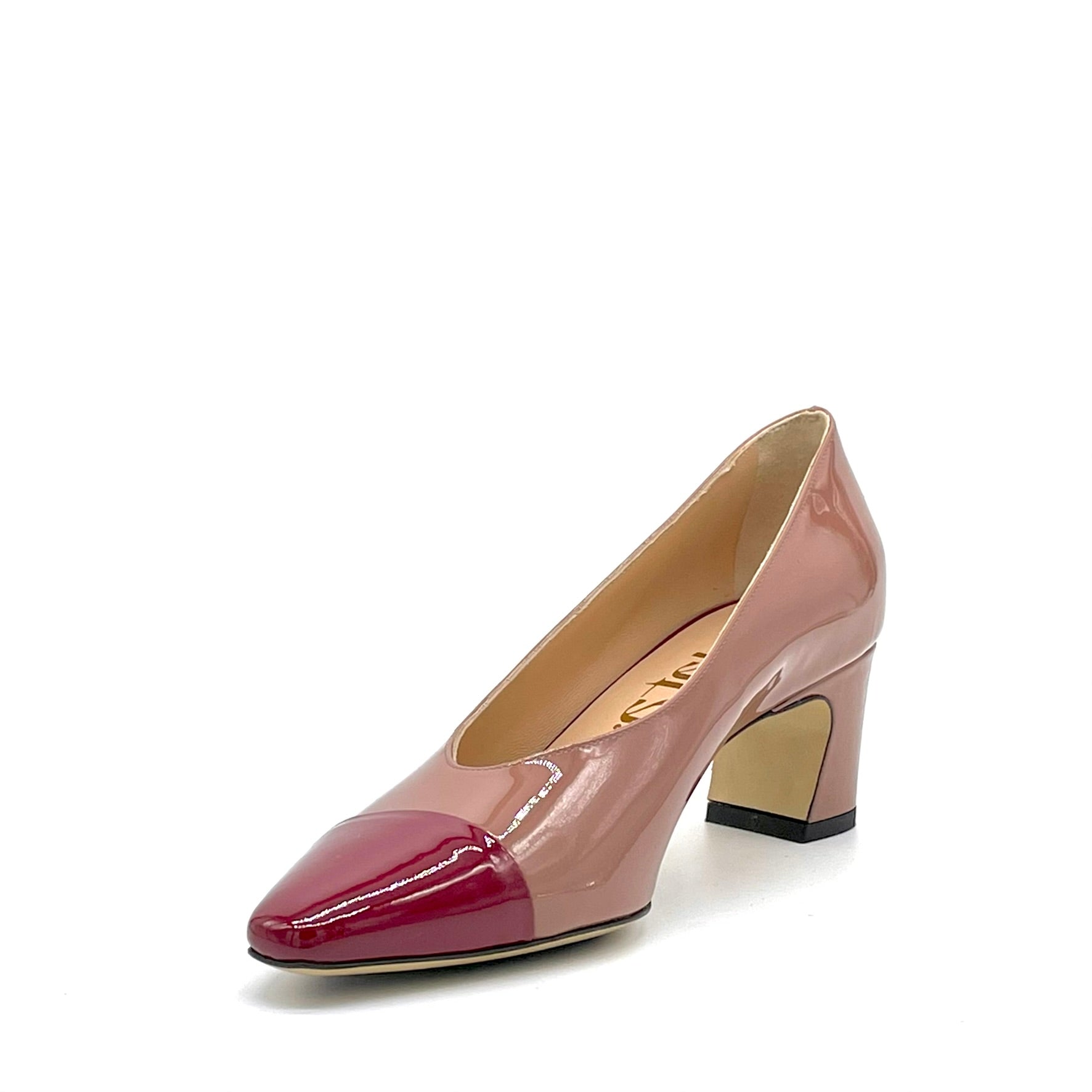 Décolleté in vernice color cotto e ciliegia – Cod. 56516-2