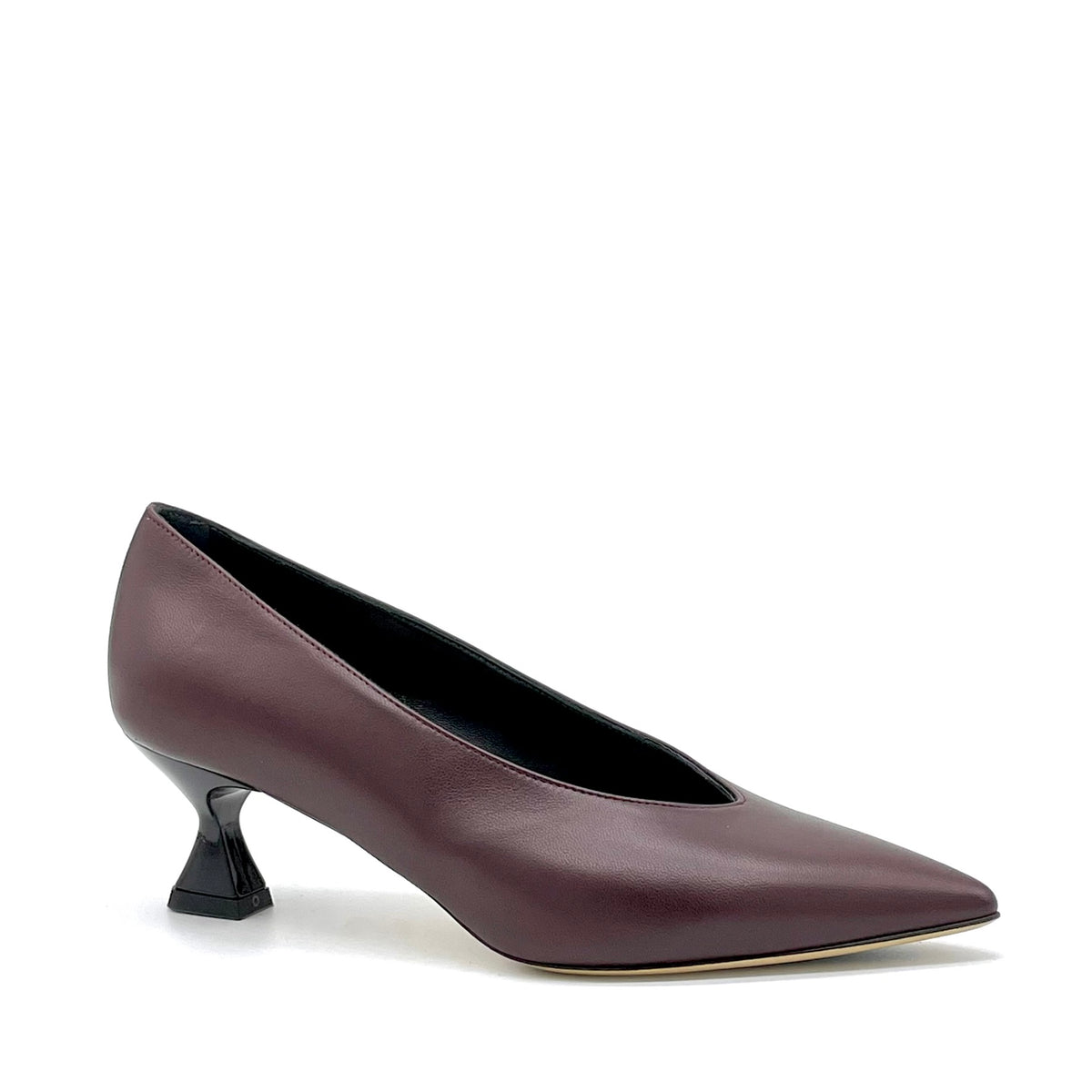 Burgundy leather pump – Cod.56505