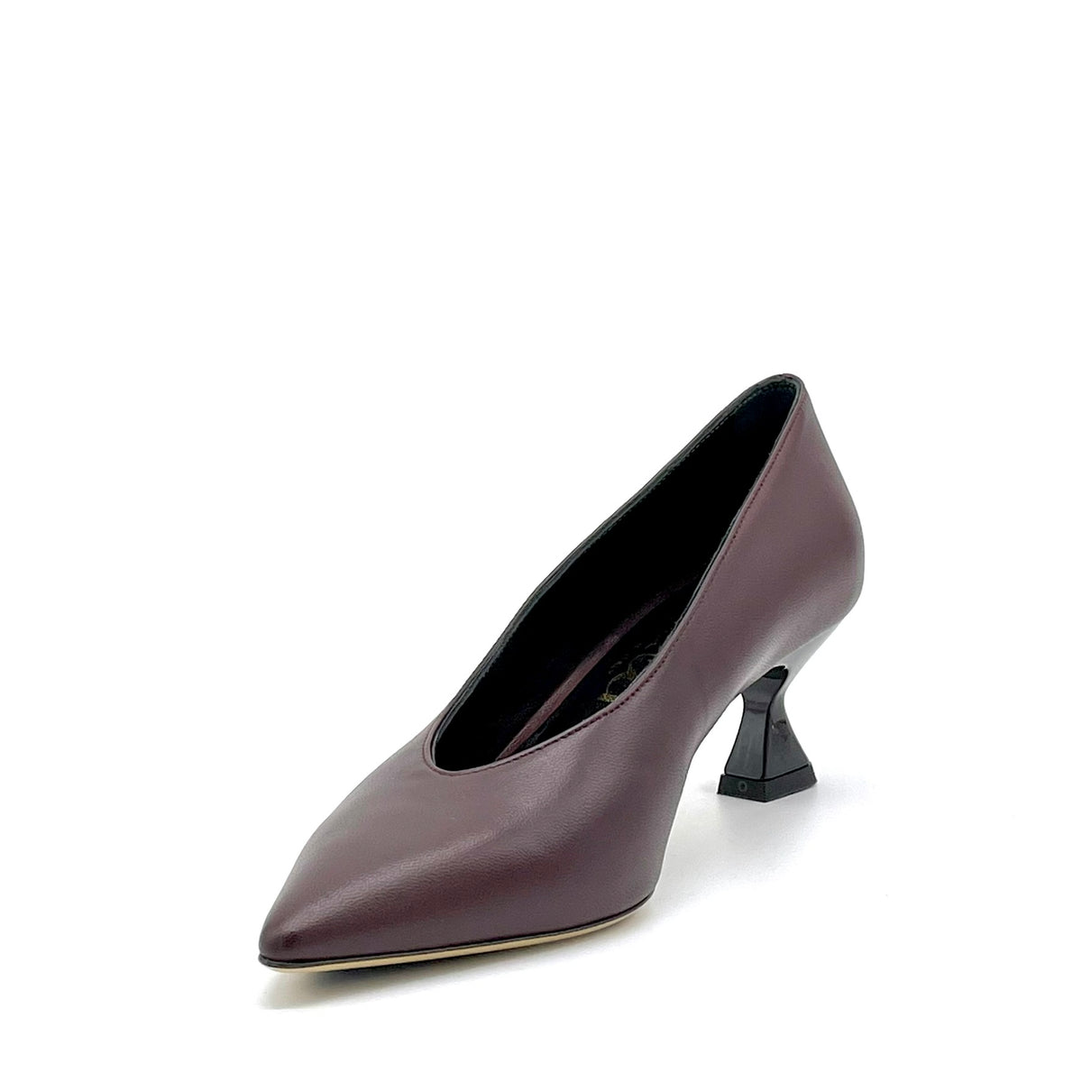Burgundy leather pump – Cod.56505