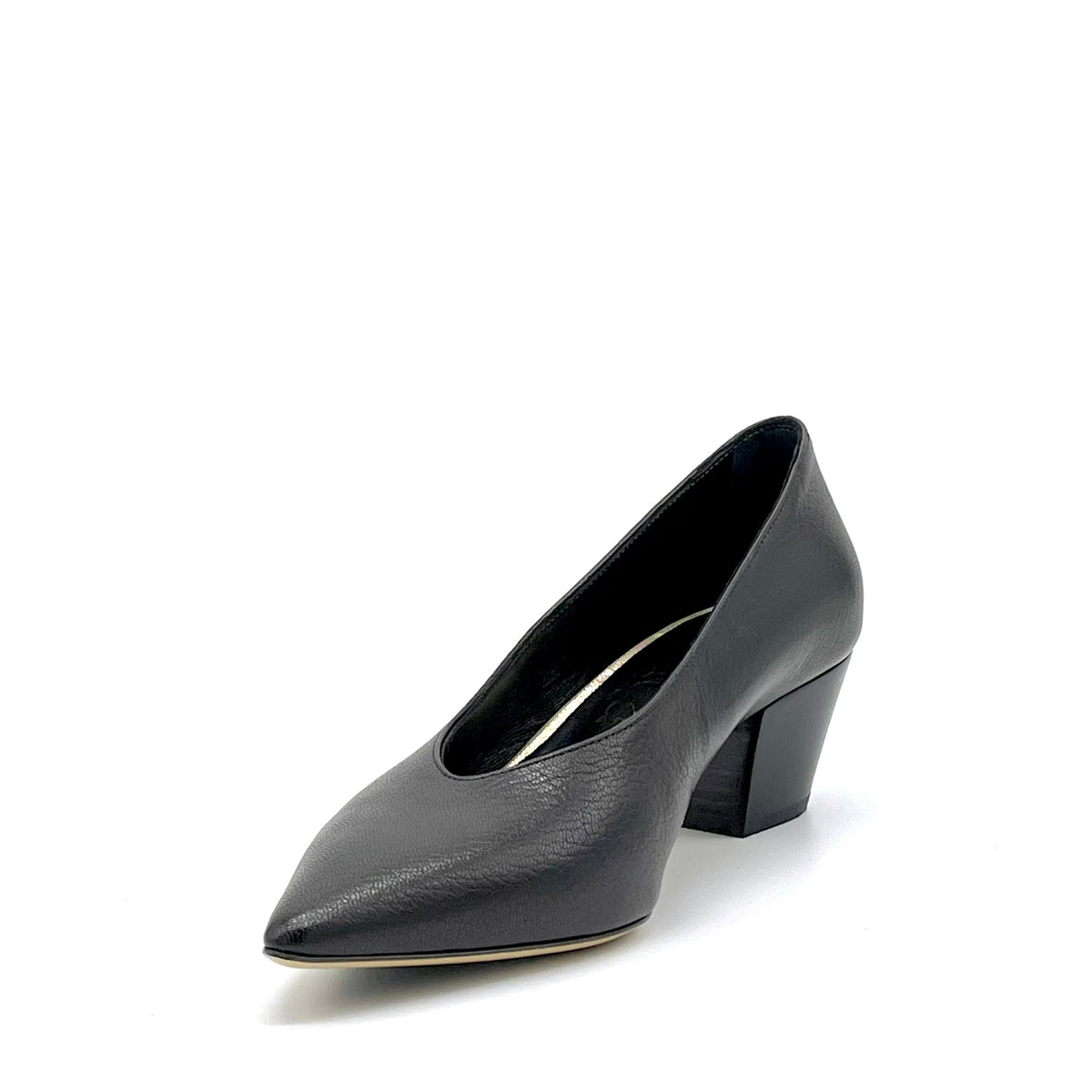 Décolleté in pelle nera – Cod. 56505-1