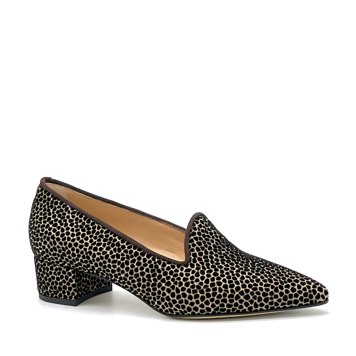Brown and cream printed suede moccasin – Cod. 56512