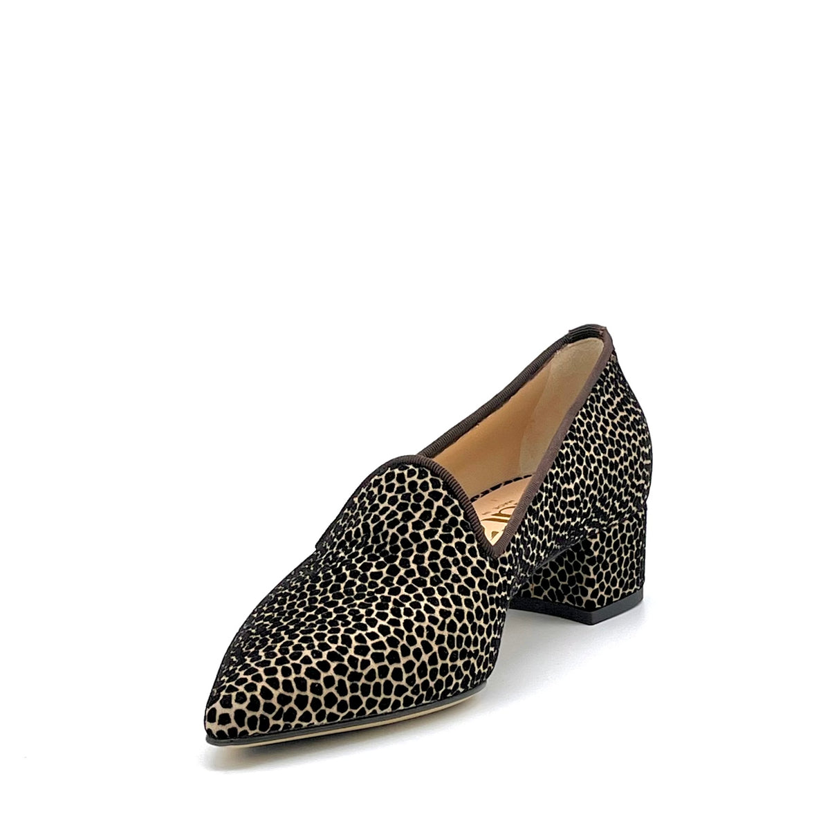 Brown and cream printed suede moccasin – Cod. 56512