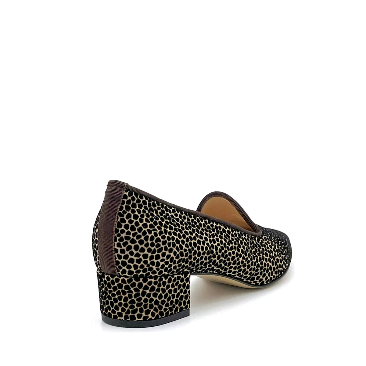 Brown and cream printed suede moccasin – Cod. 56512