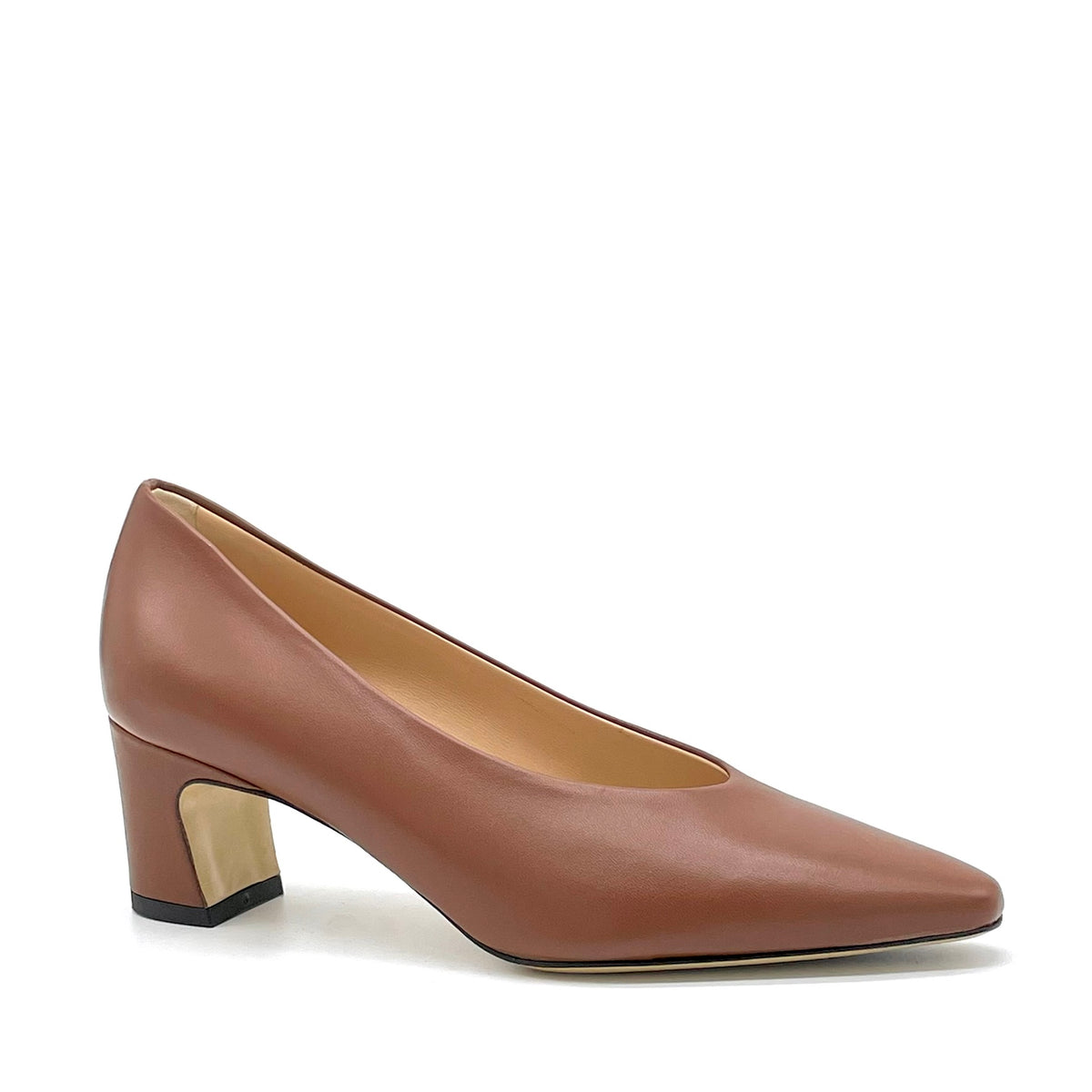 Décolleté in pelle color cognac – Cod. 56515