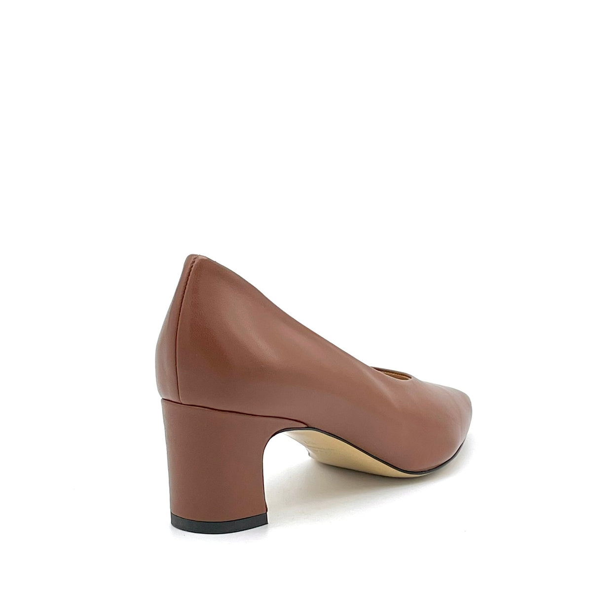 Cognac leather pump – Cod.56515
