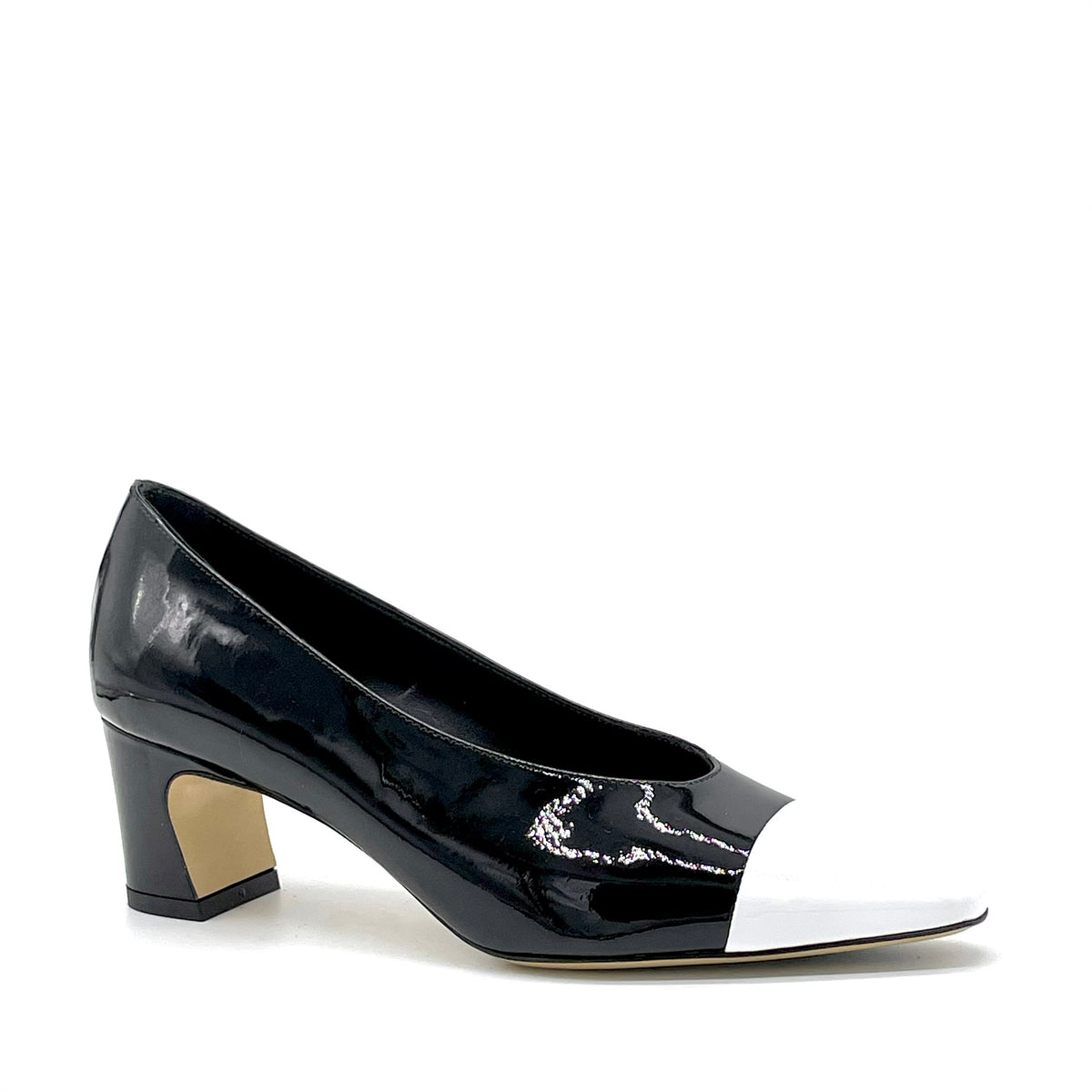 Décolleté in vernice nera e bianca – Cod. 56516-1