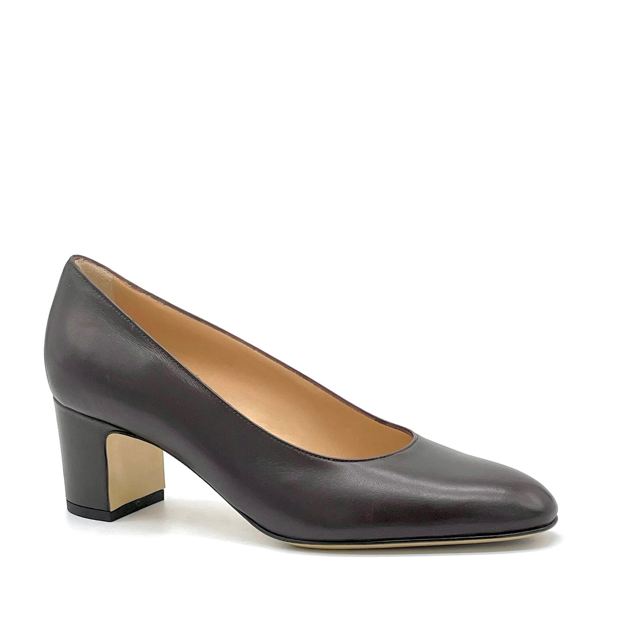 Décolleté in pelle marrone – Cod. 56520