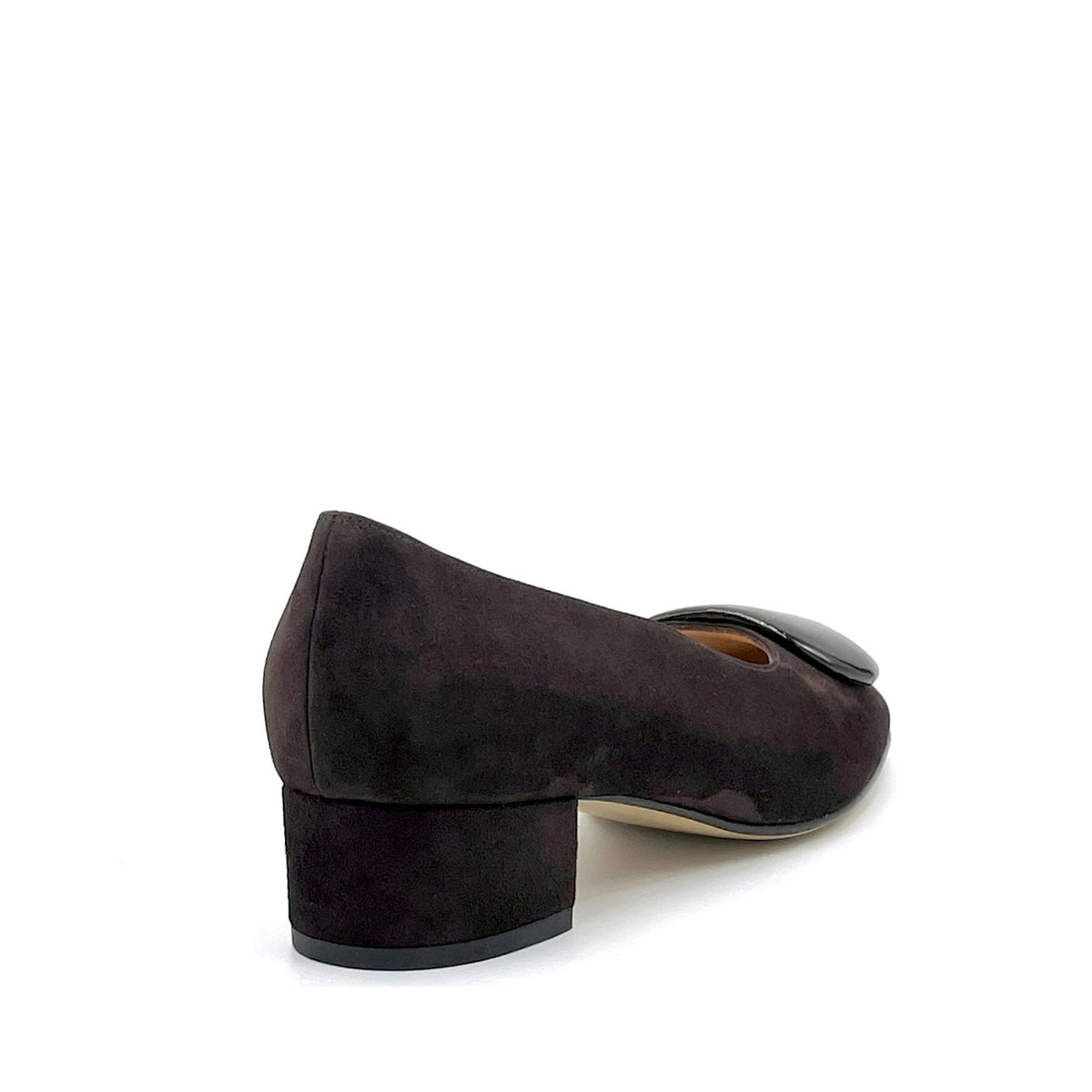Brown suede pump with horn effect accessory – Cod. 56529